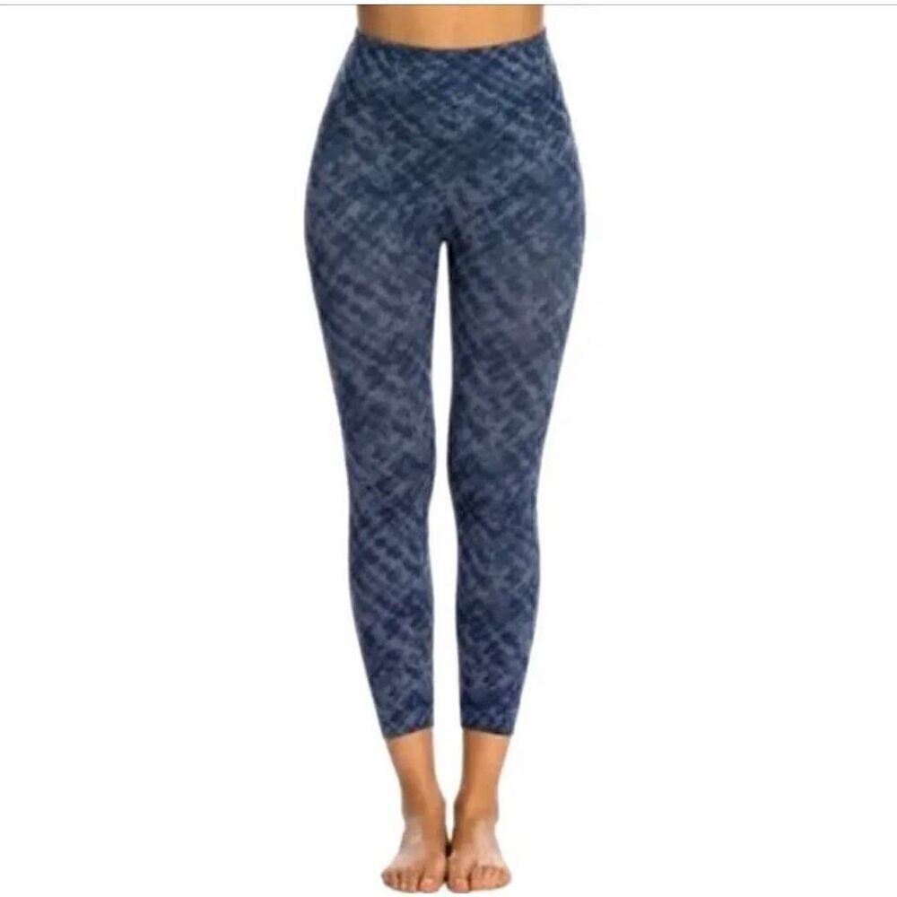 Spanx Tie Dye Blue Look At Me Seamless Size Small leggings A12